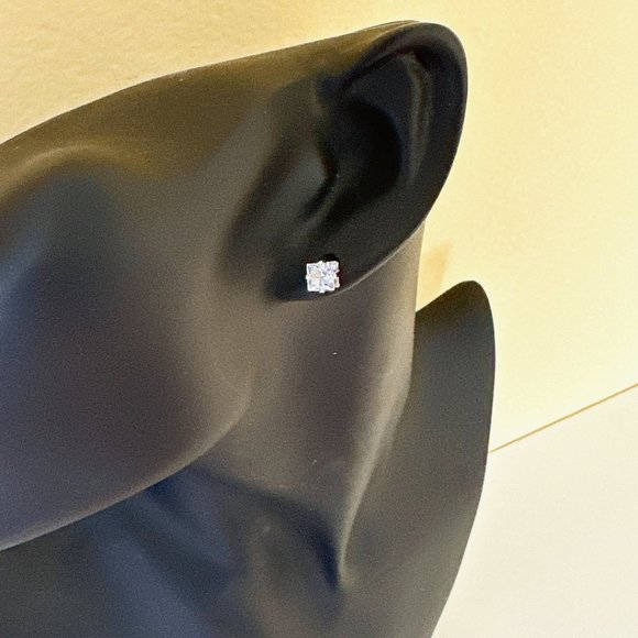 5mm Cushion Cut CZ Stud Earrings - Picture 6 of 6